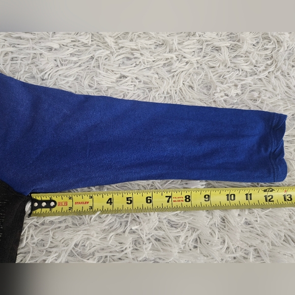 We The Free Long Sleeve Raglan Sleeve Crop Top Blue Black Womens Medium - Picture 9 of 12